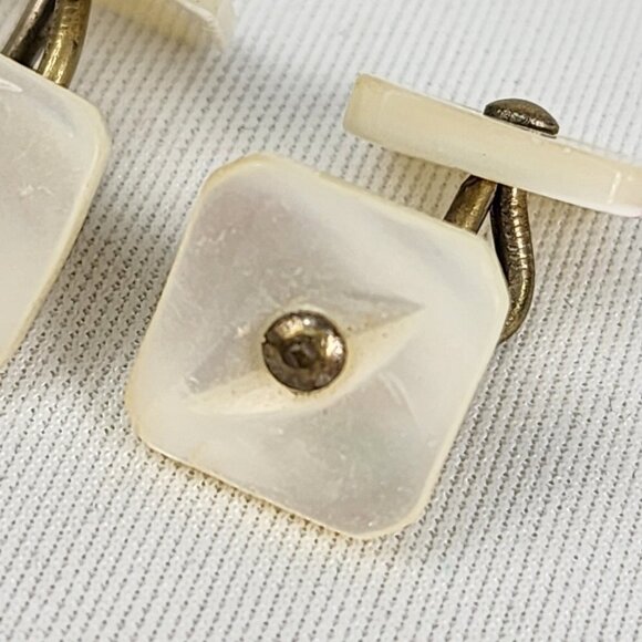 Vintage Abalone Schell Cuff Links - Picture 2 of 6